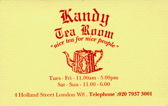 Kandy Tea Room card
