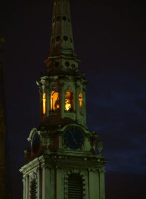 Spire of St. Martin-In-The-Fields at night